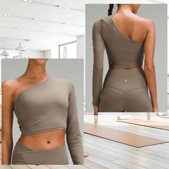 lululemon Align Asymmetrical Long sleeve top‎ Nomad NWT size 4 - Picture 1 of 8